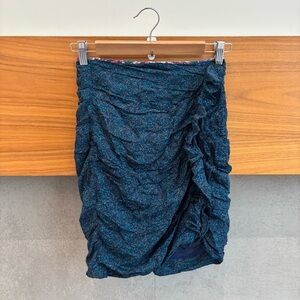 ISABEL MARANT ÉTOILE Jipson High-waist Ruched Printed Mini Skirt In Blue, Size 2